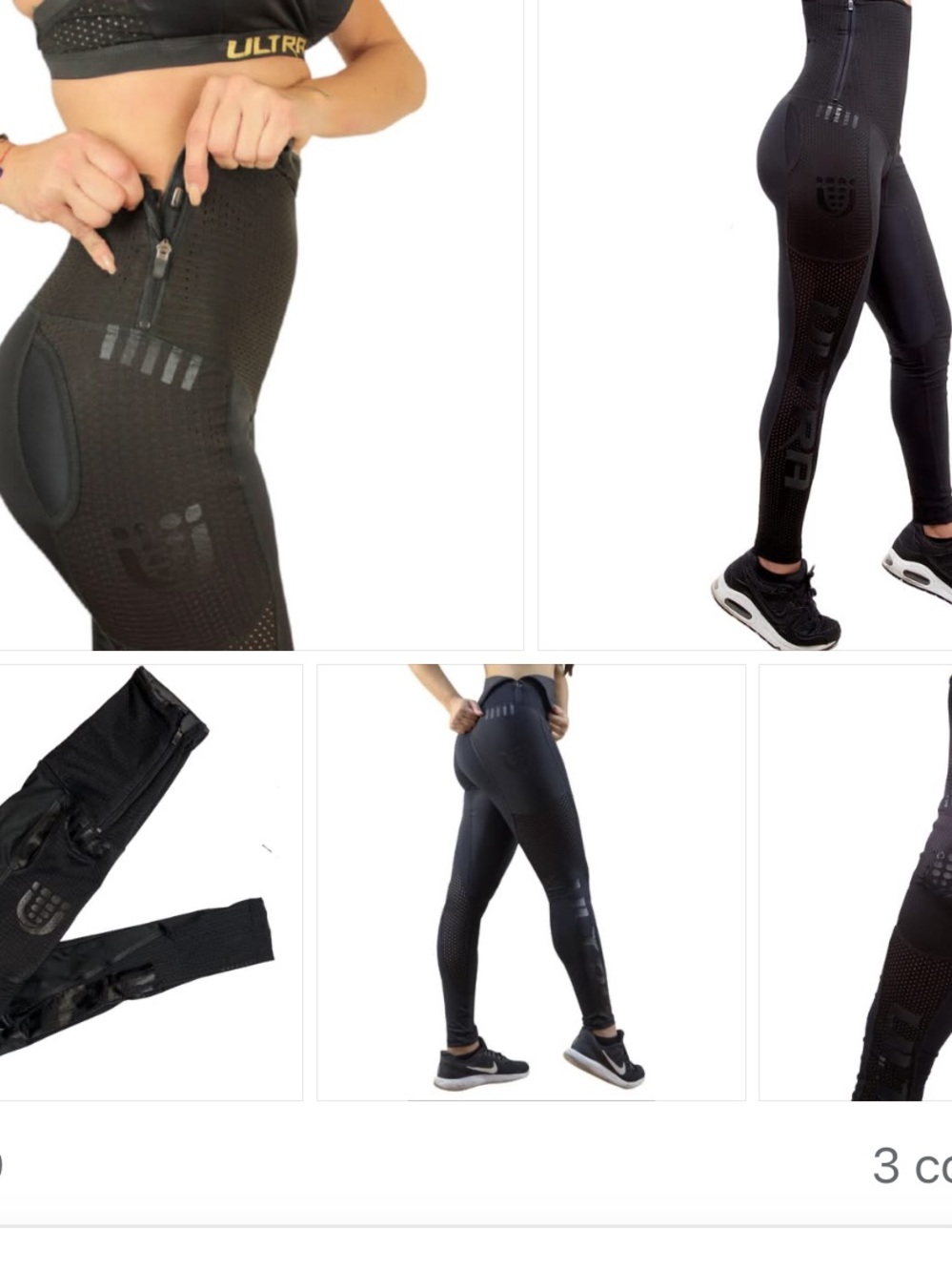 Ultra Navy Blue Leggings with Gold 'ULTRA' for women including faja